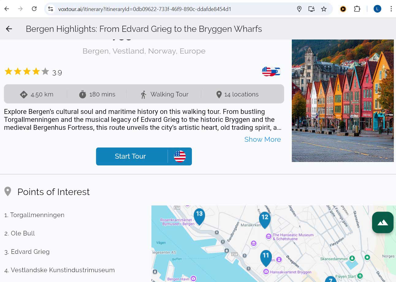 Itinerary Page